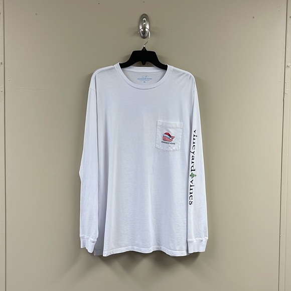 Vineyard Vines Christmas Graphic Logo Men’s Long Sleeve T-Shirt - White - XL - Picture 6 of 14